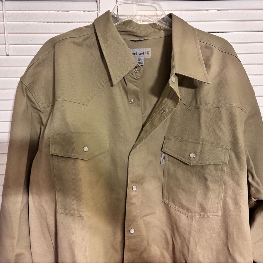 Carhartt Snap Button Long Sleeve Over Shirt: 3XL Tall